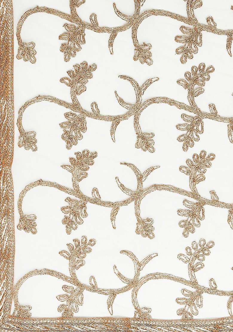 Embroidered Dupatta With Zari - Indya