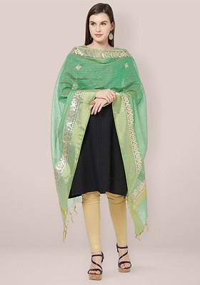 Striped Cotton Silk Dupatta