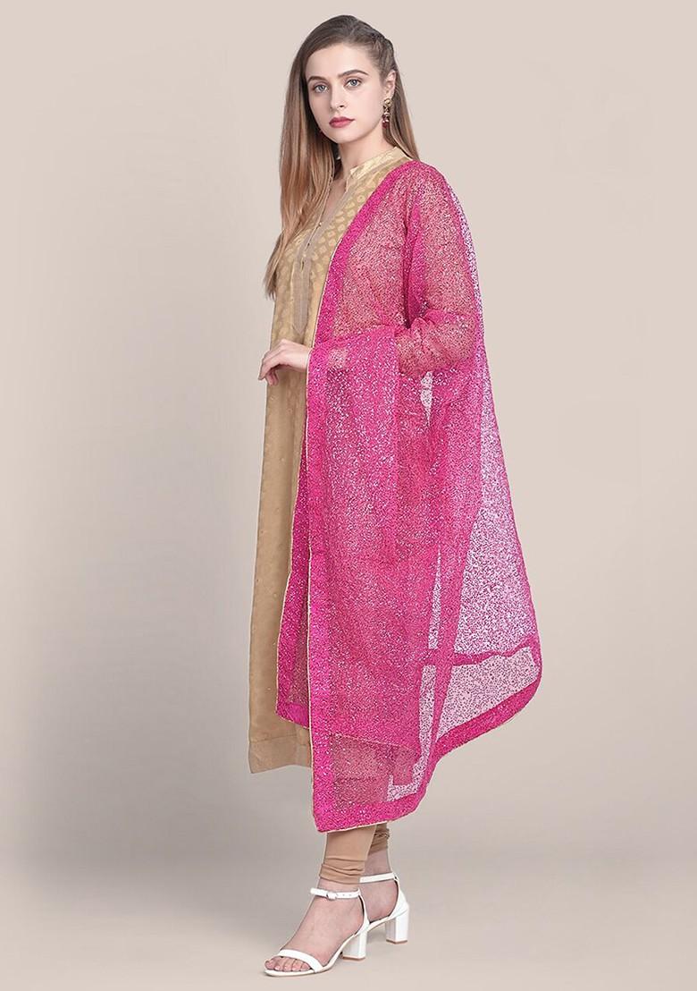 Embroidered Dupatta With Sequinned