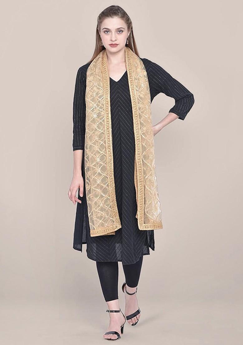 Embroidered Net Dupatta