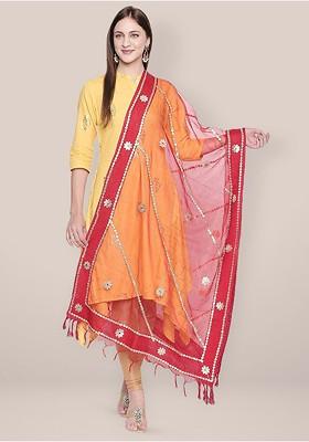 Embroidered Organza Dupatta With Gotta Patti