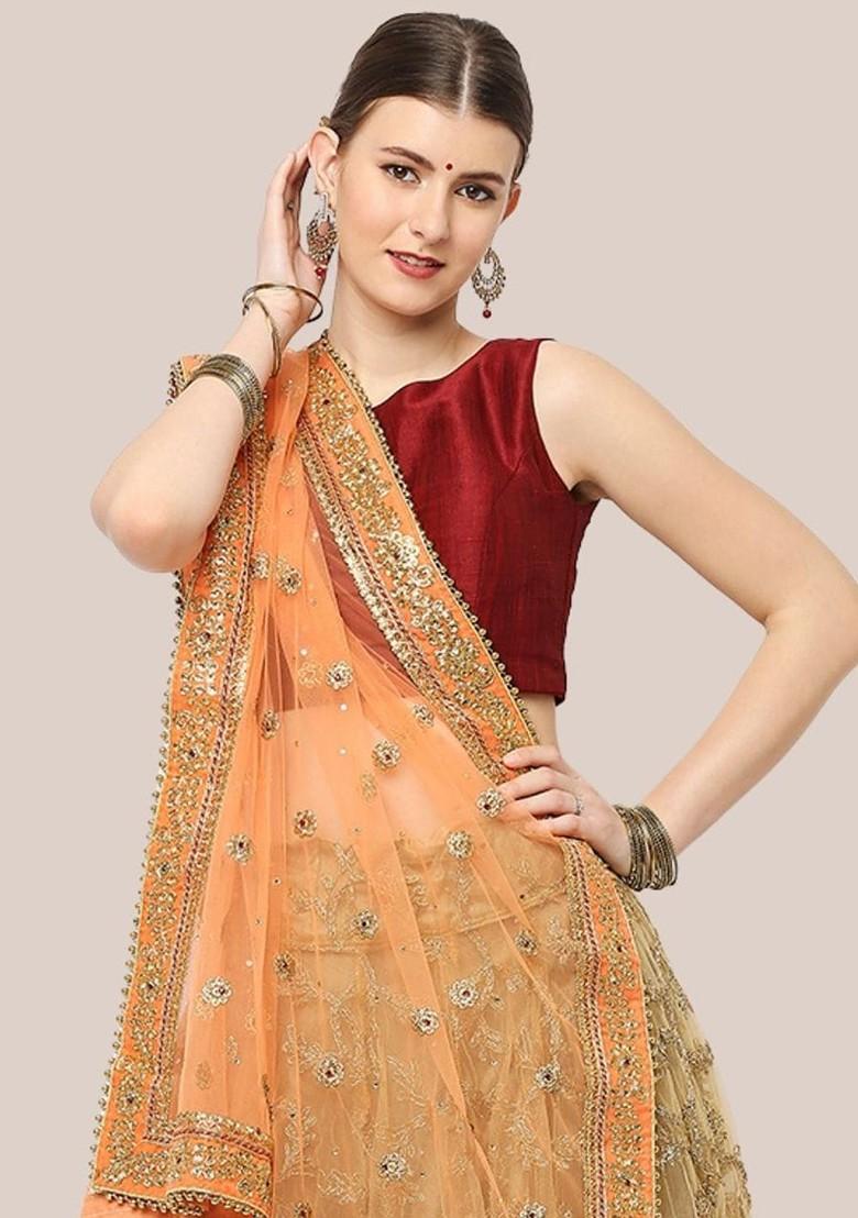 Embroidered Dupatta With Zardozi