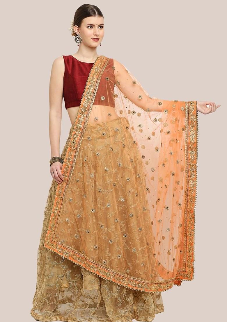 Embroidered Dupatta With Zardozi