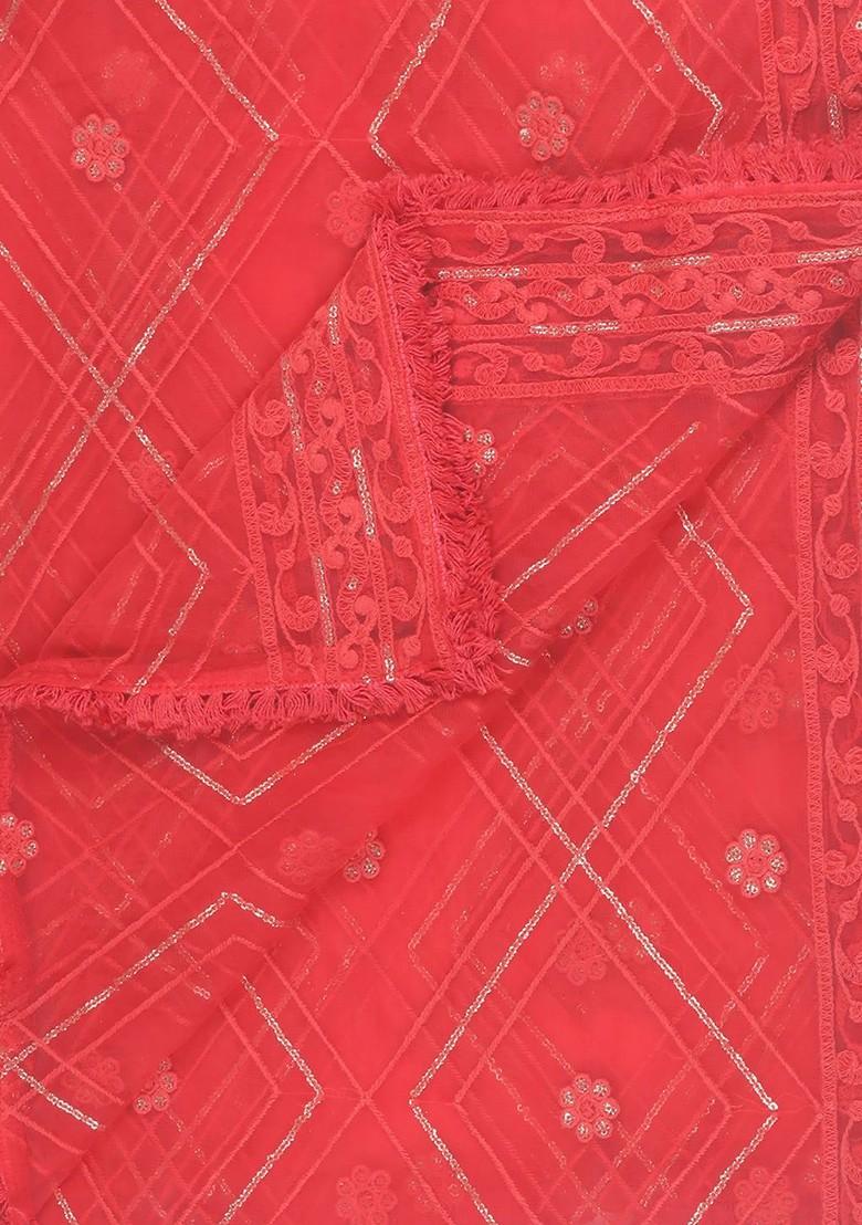 Ethnic Motifs Embroidered Dupatta With Sequinned