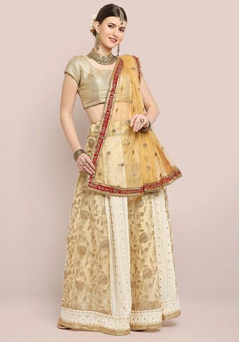 Embroidered Dupatta With Zardozi