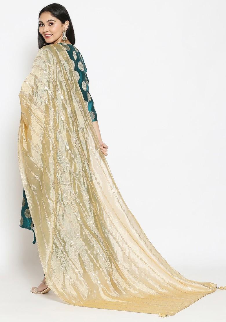 Embroidered Dupatta With Gotta Patti
