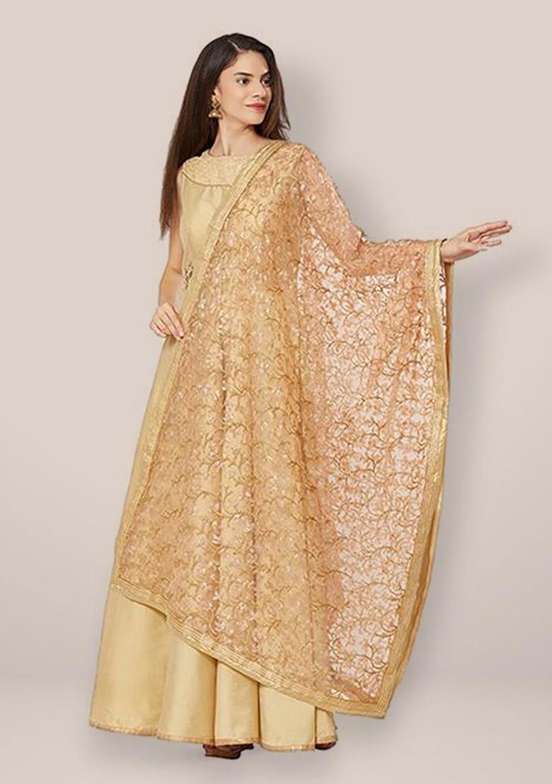 Embroidered Dupatta With Zardozi