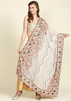 Women Ethnic Motifs Embroidered Dupatta With Mirror Work