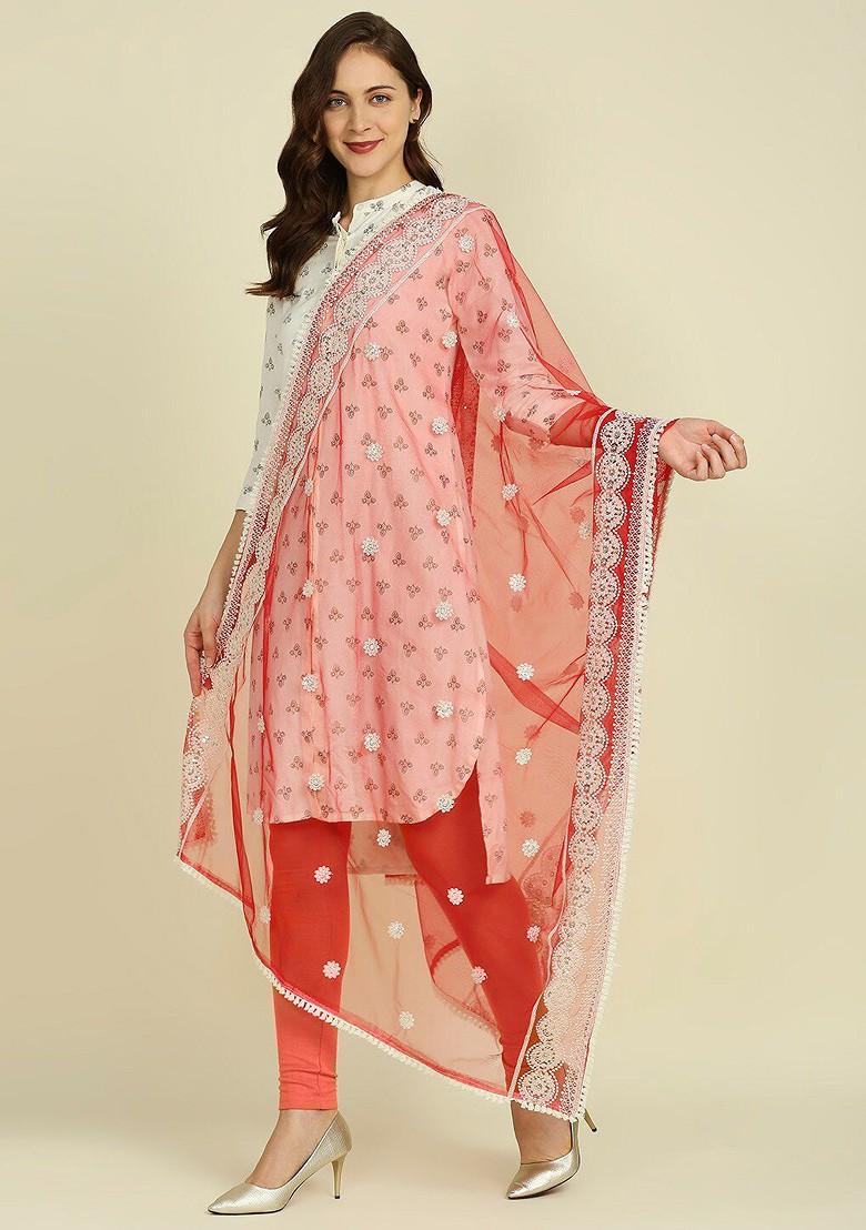 Sequin Embroidered Net Dupatta