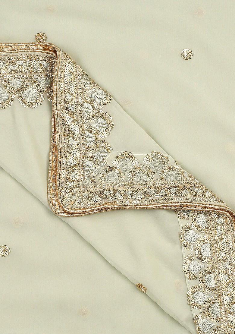 Ethnic Motifs Embroidered Dupatta With Gotta Patti