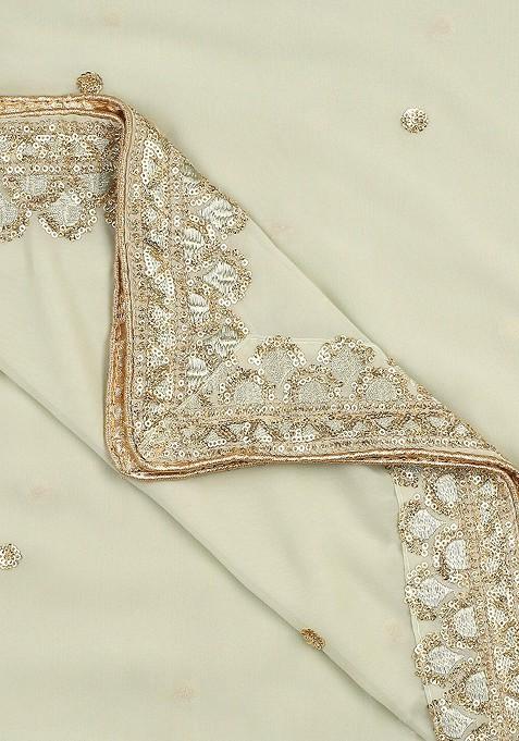 Ethnic Motifs Embroidered Dupatta With Gotta Patti