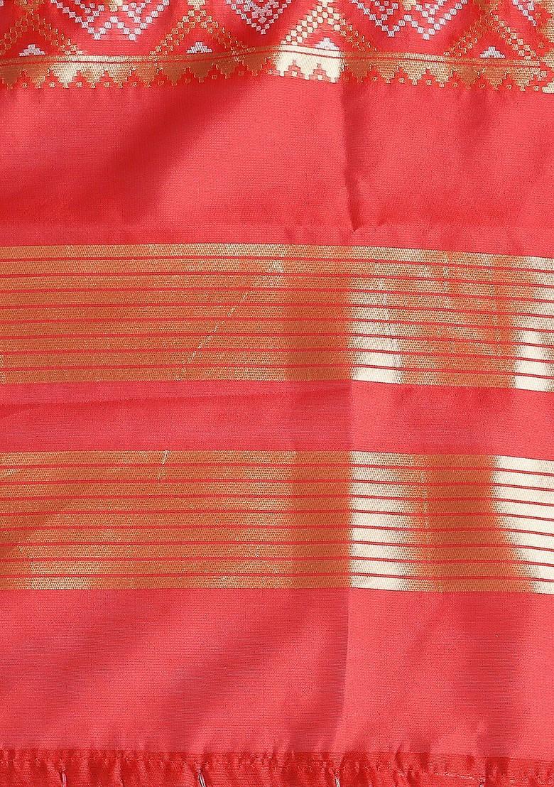 Women Maroon Woven Banarasi Silk Dupatta