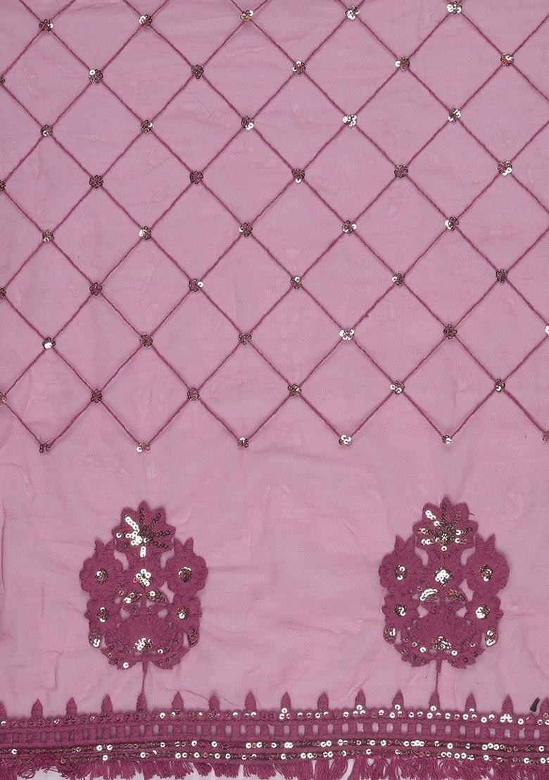 Burgundy Ethnic Motifs Embroidered Dupatta With Sequinned Details