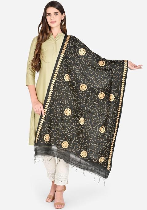 Black Gotta Patti Embroidered Dupatta