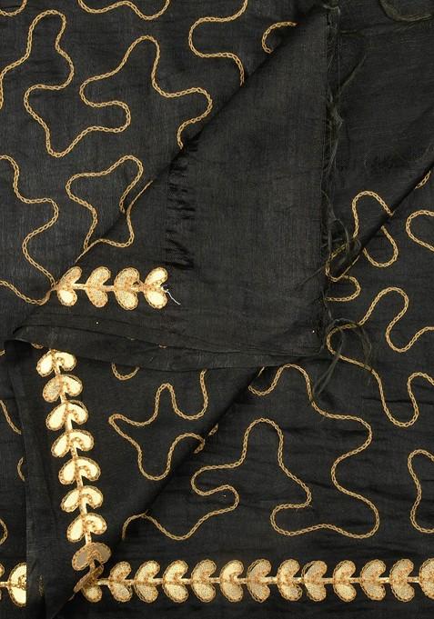 Black Gotta Patti Embroidered Dupatta