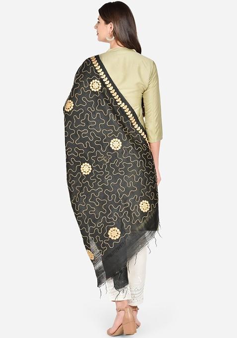 Black Gotta Patti Embroidered Dupatta