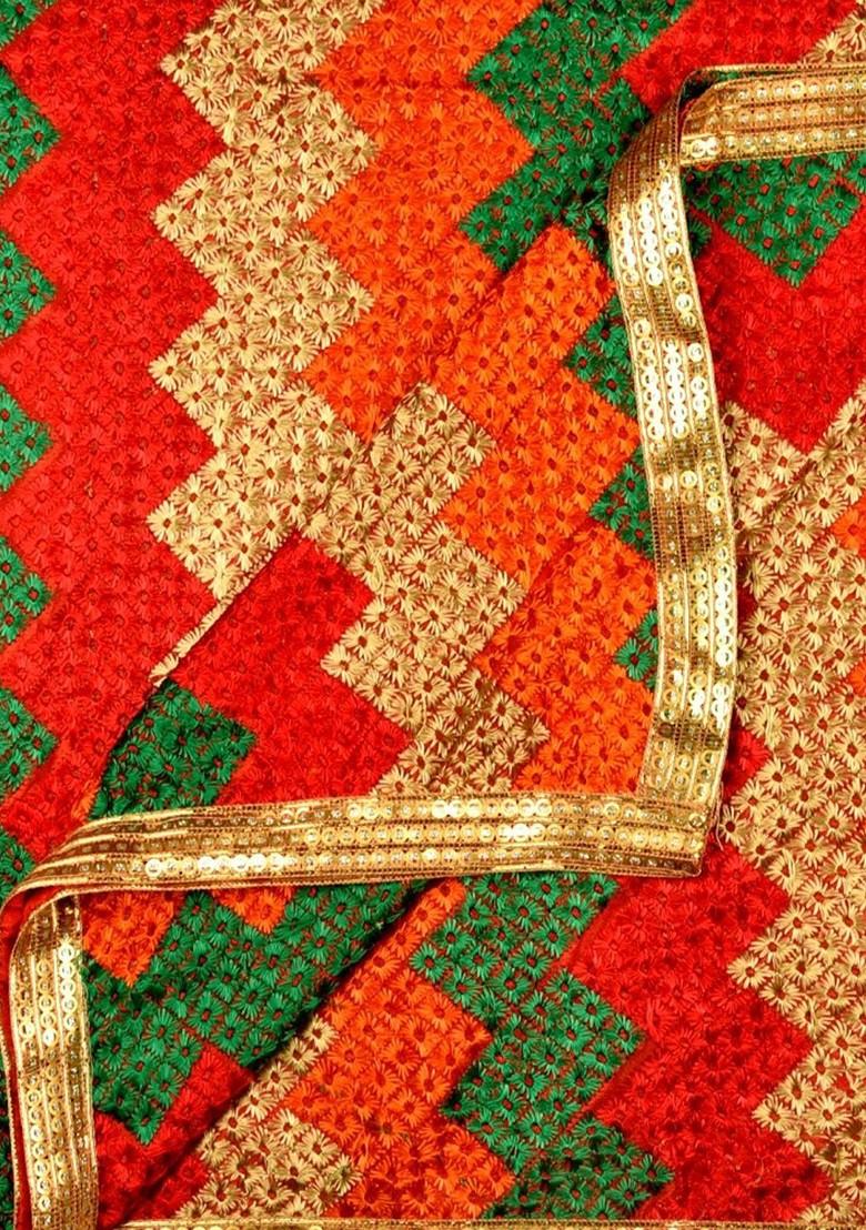 Multicoloured Embroidered Dupatta