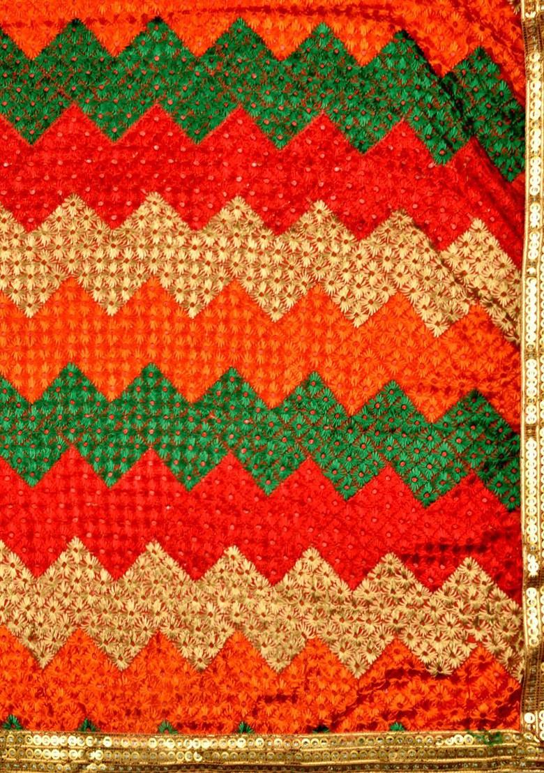 Multicoloured Embroidered Dupatta