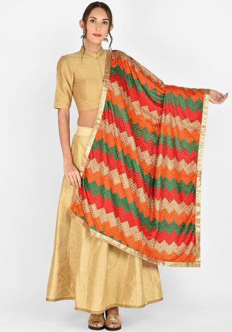 Multicoloured Embroidered Dupatta