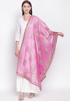 Pink Embroidered Dupatta