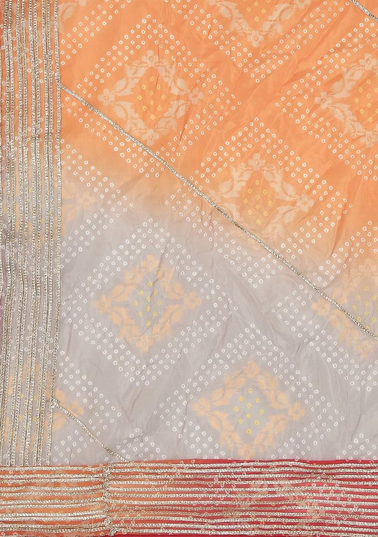 Red And Grey Printed Dupatta