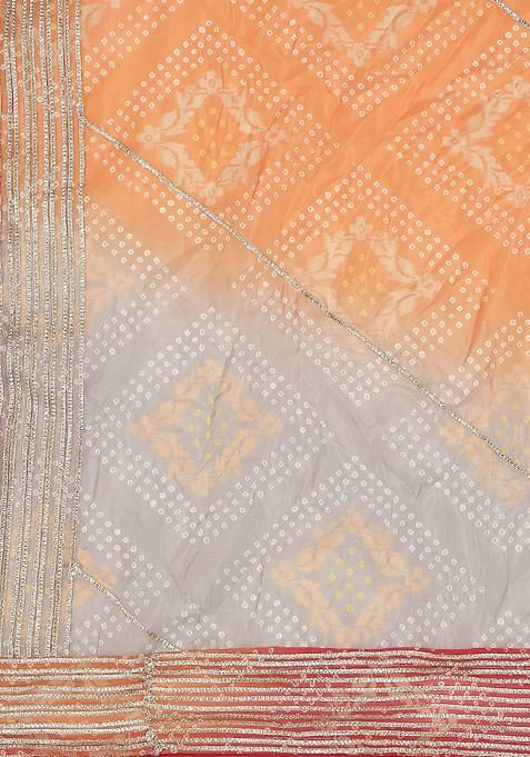 Red And Grey Printed Dupatta