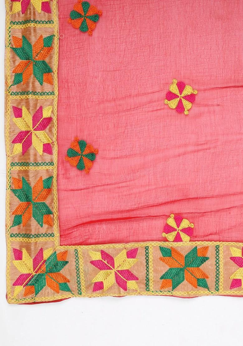 Red Embroidered Dupatta