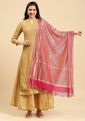 Geometric Woven Design Zari Dupatta