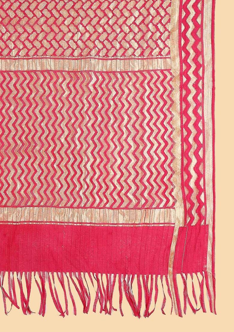 Geometric Woven Design Zari Dupatta