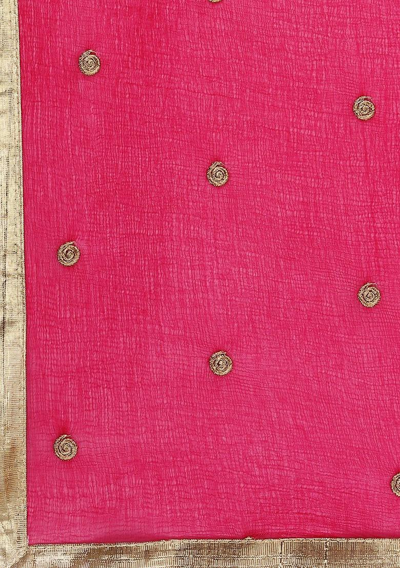 Pink Embroidered Dupatta