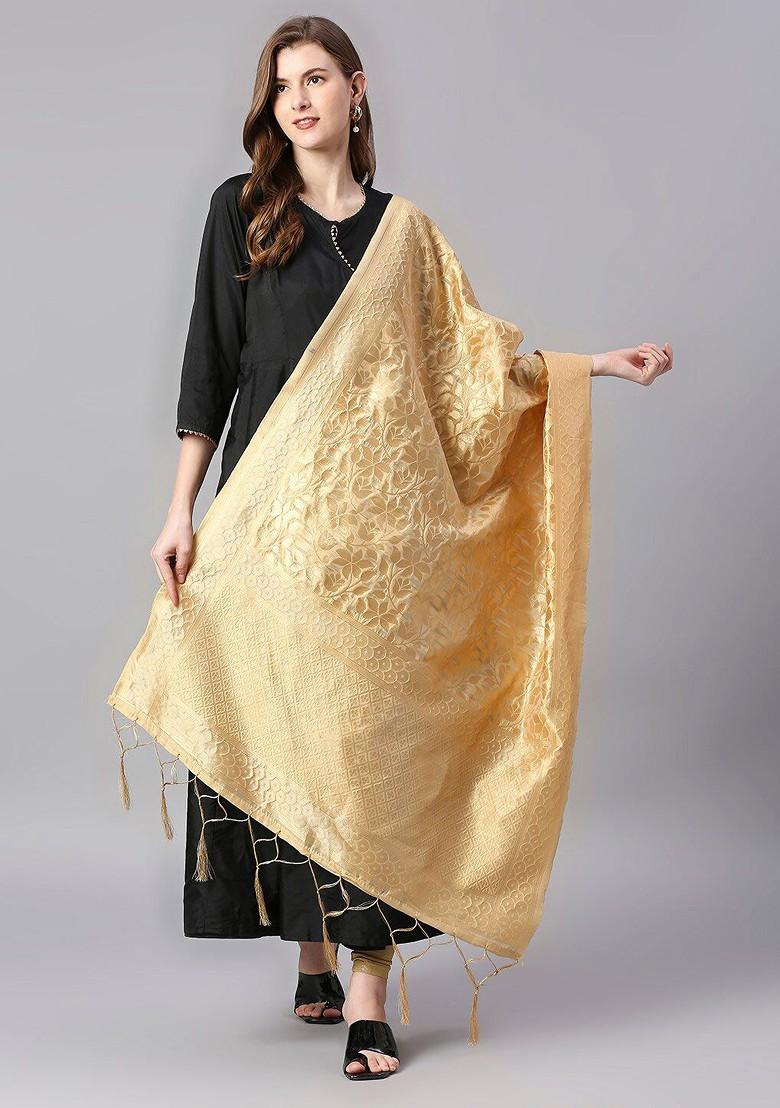 Woven Design Dupatta With Zari