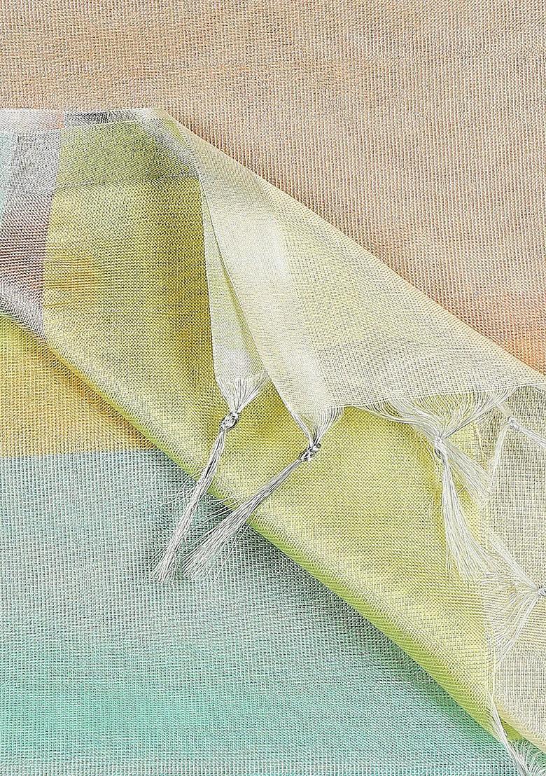 Blue And Green Woven Design Dupatta