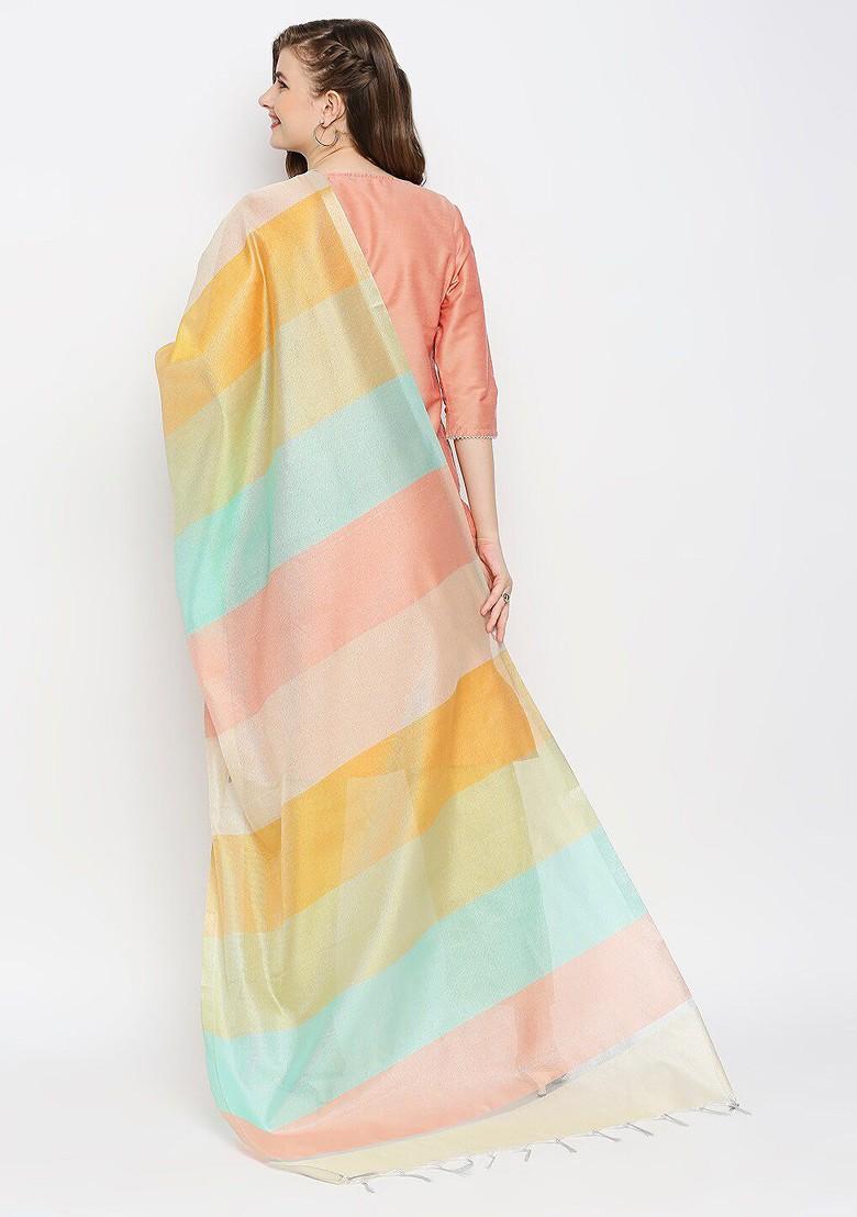 Blue And Green Woven Design Dupatta