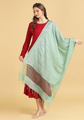 Cotton Silk Sequinned Dupatta