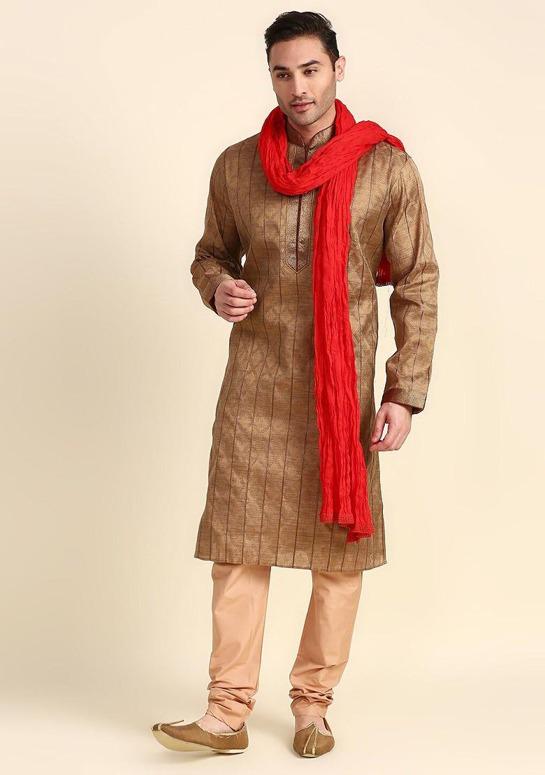 Men Red Pure Cotton Dupatta