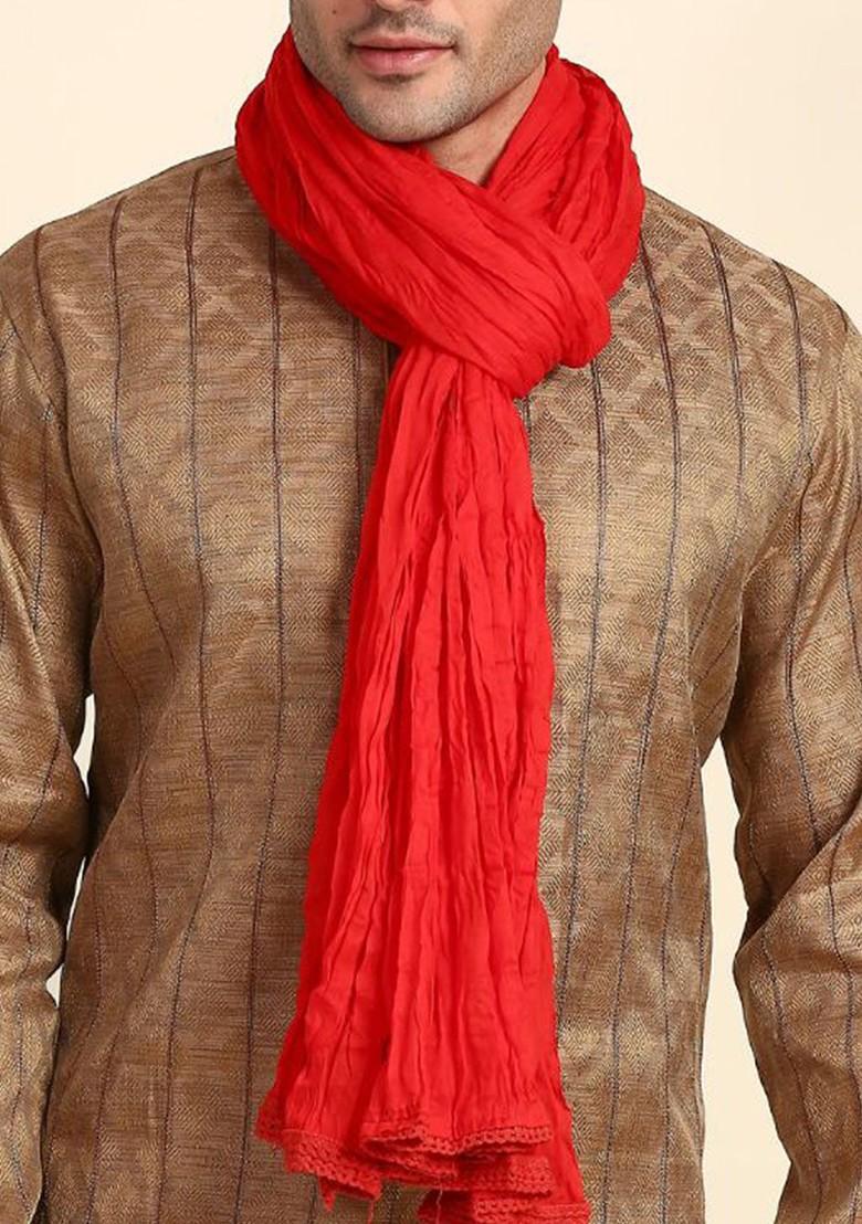 Men Red Pure Cotton Dupatta