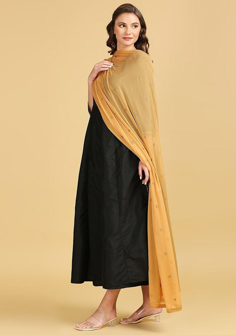 Floral Embroidered Sequinned Dupatta