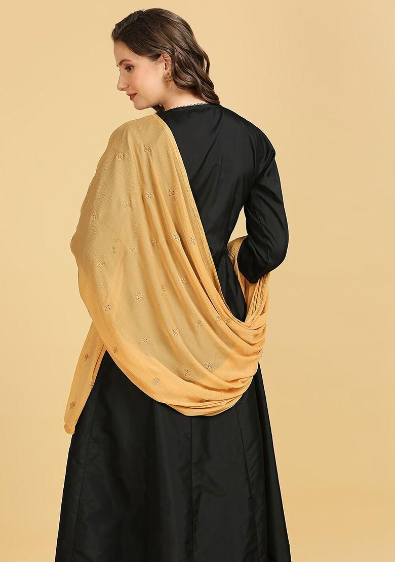 Floral Embroidered Sequinned Dupatta