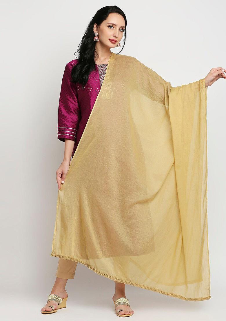 Khaki Pure Cotton Dupatta