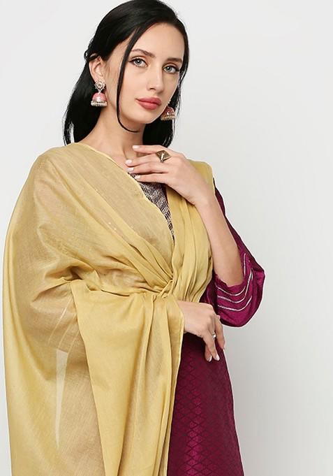 Khaki Pure Cotton Dupatta