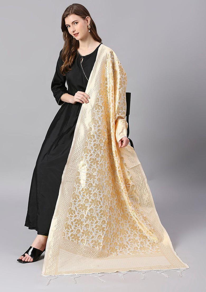 Woven Design Dupatta With Zari