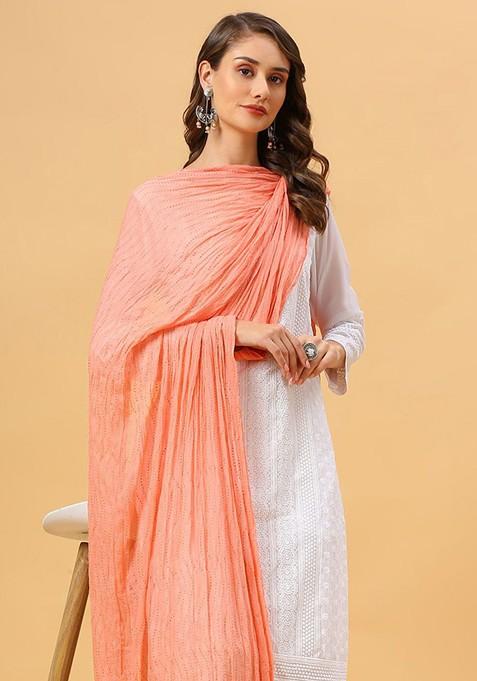 Embroidered Chiffon Dupatta