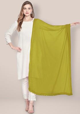 Chiffon Dupatta With Fringed Border