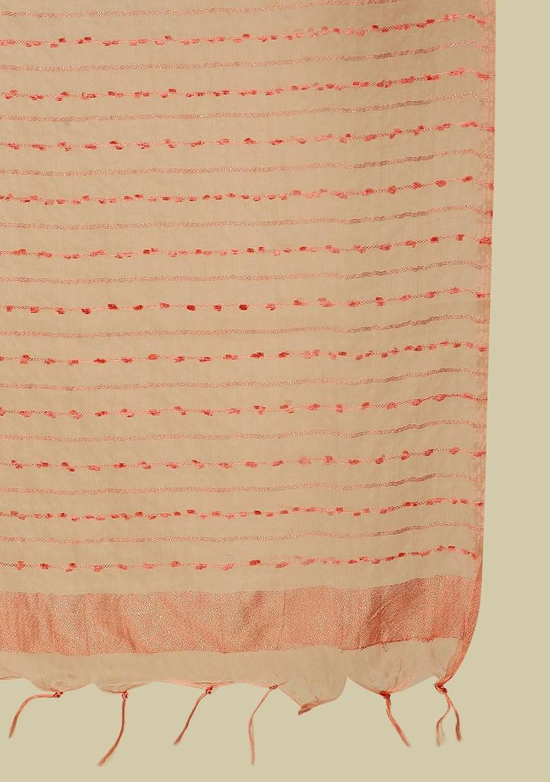 Woven Design Organza Dupatta With Zari