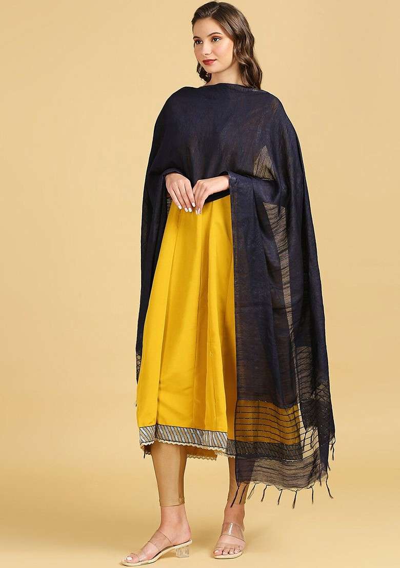 Woven Design Cotton Silk Dupatta With Sequin - Indya