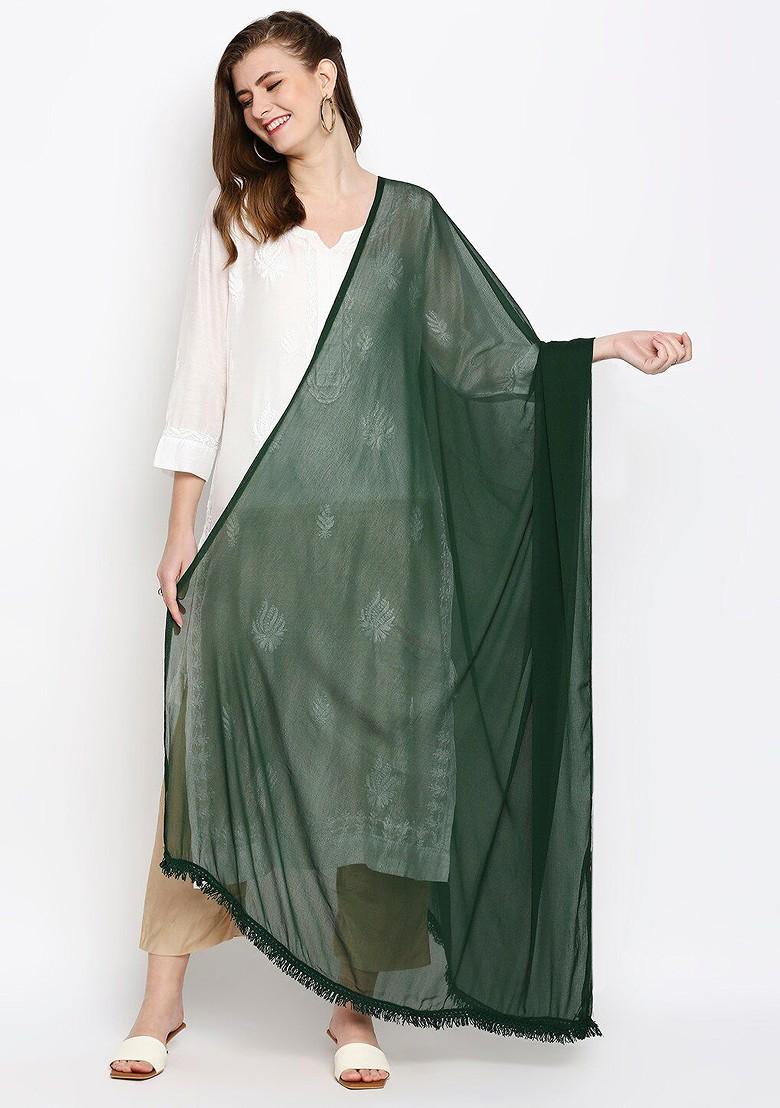 Green Chiffon Dupatta