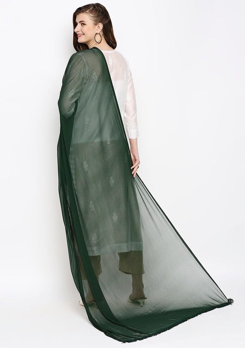 Green Chiffon Dupatta