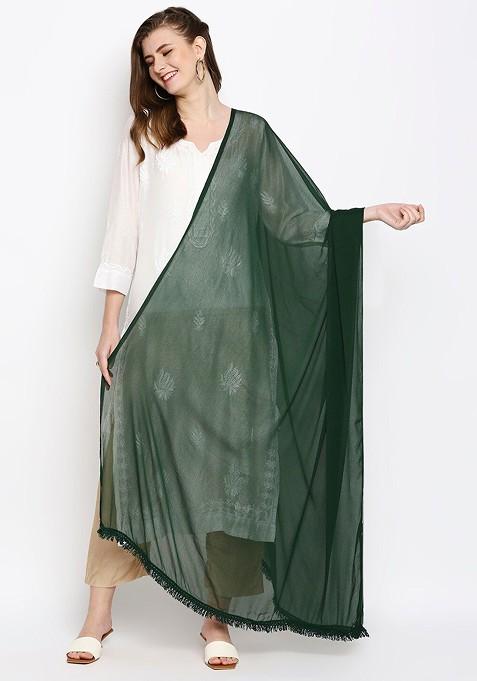 Green Chiffon Dupatta