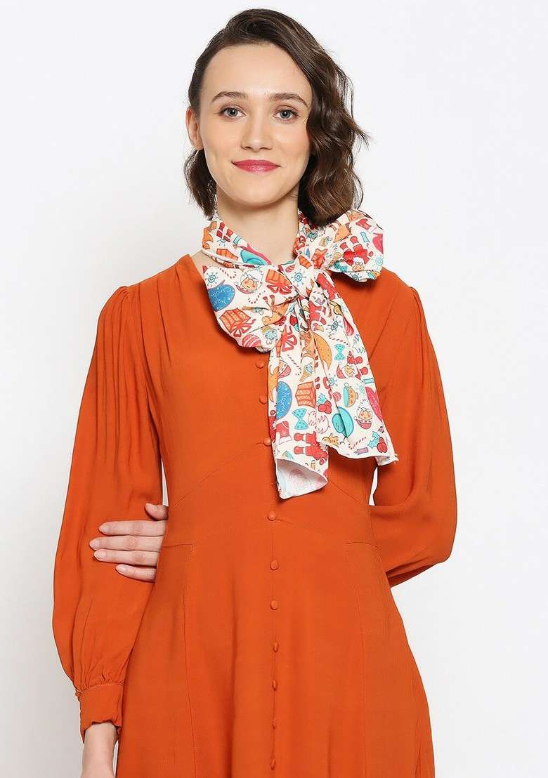 Women Multicoloured Printed Scarf - Indya