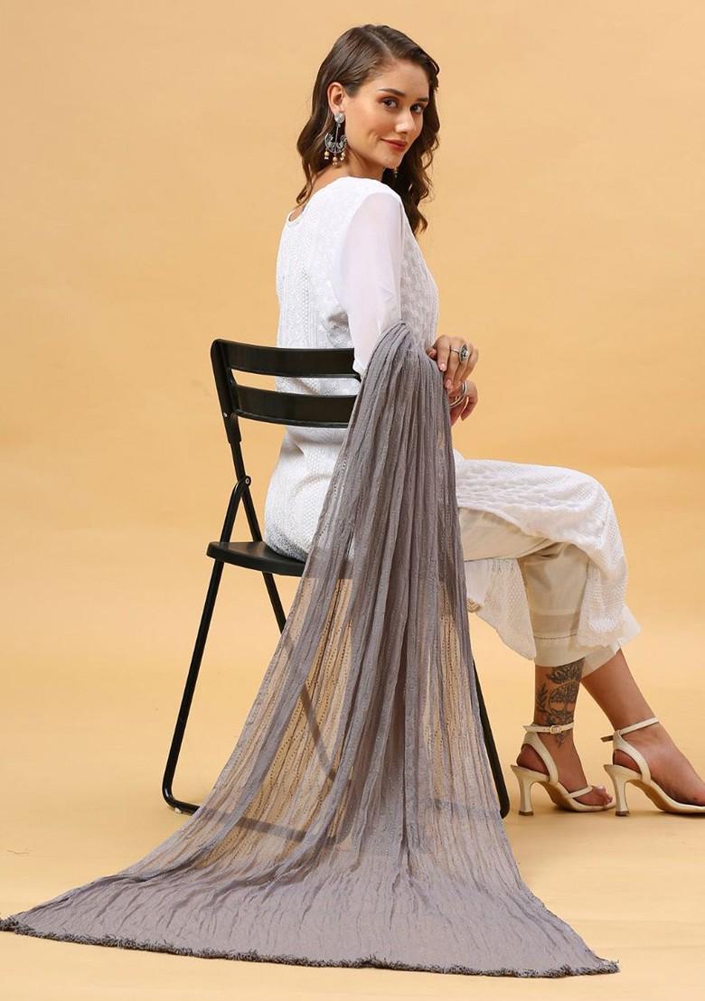 Embroidered Chiffon Dupatta